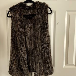 Saks fifth Avenue rabbit fur hooded vest